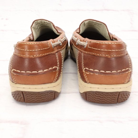 Johnston & Murphy Loafer Boat Shoes Size 8M Brown/Tan Leather Slip-On Mesh - Picture 8 of 9